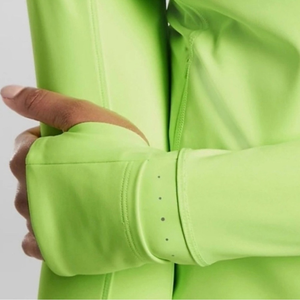Athleta Whittier Peak Half Zip Long Sleeve Top Womens Small Neon Green Ladies - Picture 4 of 16